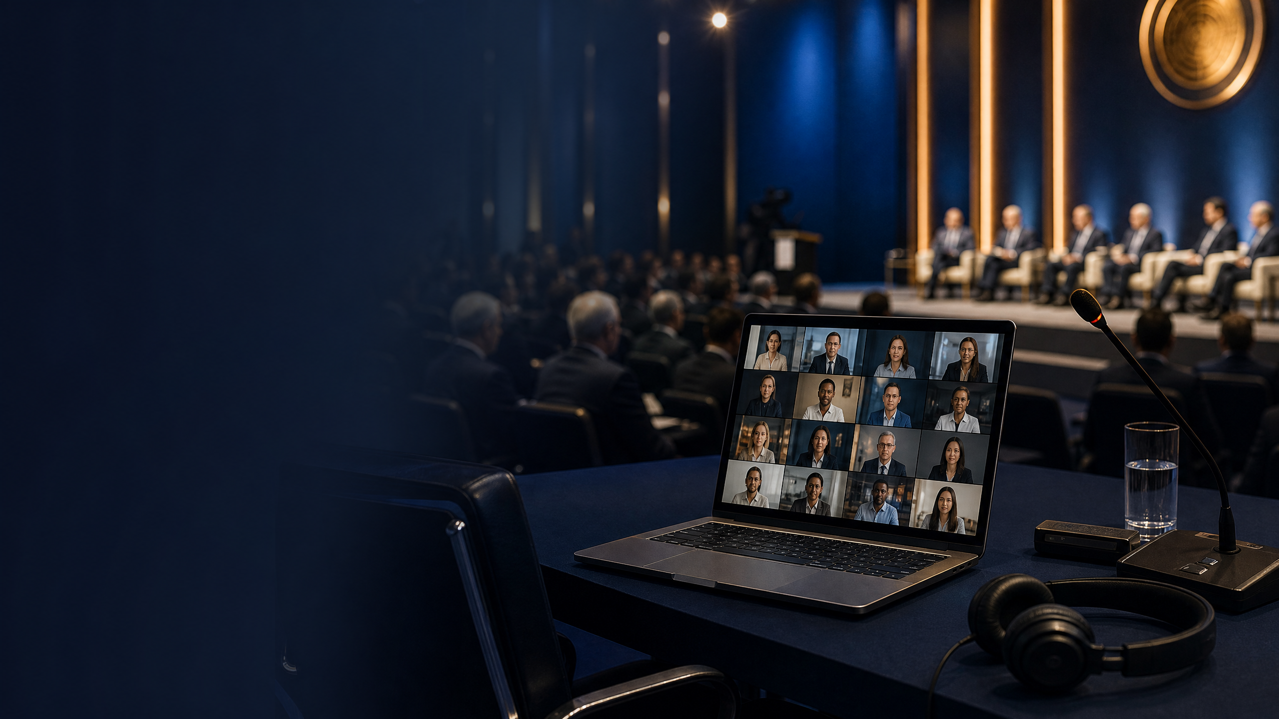 Professional hybrid conference with remote participants